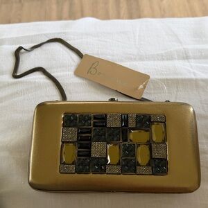 Neiman Marcus Gold Jeweled Box Clutch LOVE❤️🙏